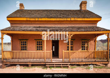 Alonzo Russell adobe house (presenti nel film "Butch Cassidy e Sundance Kid'), Grafton città fantasma, USA Utah Foto Stock