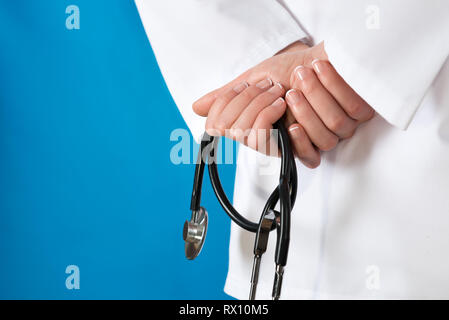 Medical sfondo blu stetoscopio di Pentecoste Foto Stock