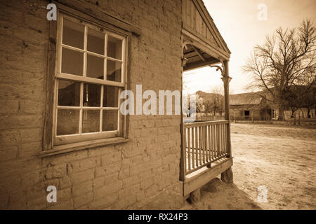 Alonzo Russell adobe house (presenti nel film "Butch Cassidy e Sundance Kid'), Grafton città fantasma, USA Utah Foto Stock