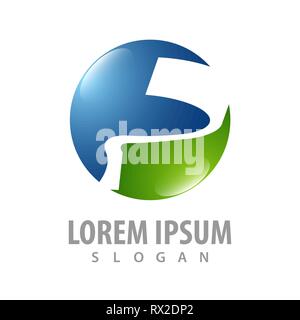 Cerchio bussines logo delle finanze concept design. Simbolo grafico elemento di modello Illustrazione Vettoriale