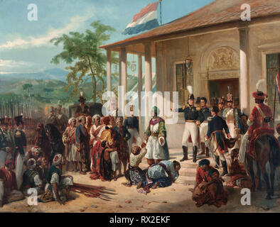 L arresto di Diepo Negoro da Lieutenant-General Barone de Kock, 28 marzo 1830, che si è conclusa la guerra Java (1825-1830) - Nicolaas Pieneman, 1835 Foto Stock