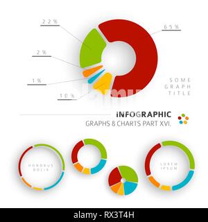 Vector design piatto infografico - elementi grafici a torta - 16. Parte del mio bundle infografico Illustrazione Vettoriale
