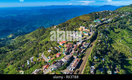 Haputale - una città del Distretto di Badulla nella provincia di Uva, Sri Lanka. Foto Stock