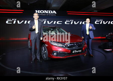 New Delhi, India. 07Th Mar, 2019. Gaku Nakanishi, Presidente e CEO Honda Automobili Inda Ltd durante il lancio di tutte le Honda Civic decima generazione. Credito: Jyoti Kapoor/Pacific Press/Alamy Live News Foto Stock