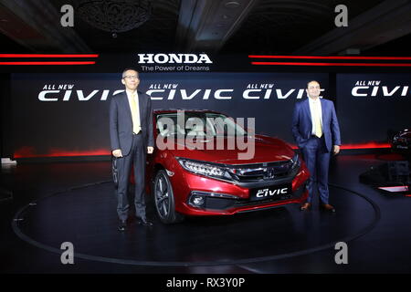 New Delhi, India. 07Th Mar, 2019. Gaku Nakanishi, Presidente e CEO Honda Automobili Inda Ltd durante il lancio di tutte le Honda Civic decima generazione. Credito: Jyoti Kapoor/Pacific Press/Alamy Live News Foto Stock