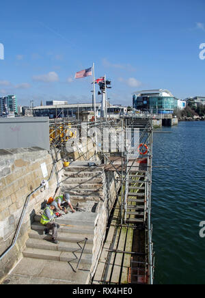 Aggiornamento del Mayflower Steps in Plymouth per Mayflower 400 nel 2020 Foto Stock