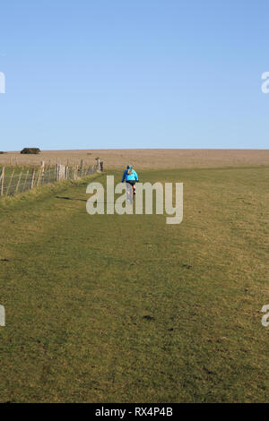 Escursioni in bicicletta sul South Downs national park in east sussex Foto Stock