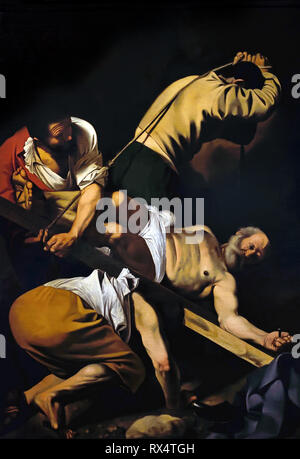 Il Crusifixion di San Pietro 1602 da Michelangelo Merisi da Caravaggio ( 1560-1610 ) Italiano, Italia, Foto Stock