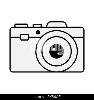 Fotocamera o camera icona in stile piatto Illustrazione Vettoriale