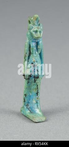 Amulet della dea Sekhmet. Egiziano. Data: 1050 BC-664 BC. Dimensioni: 5,2 × 1,6 × 1,3 cm (2 1/16 × 5/8 × 1/2 in.). Faience. Provenienza: Egitto. Museo: Chicago Art Institute. Autore: antica egiziana. Foto Stock