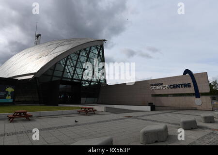 Il Glasgow Science Centre situato nel Clyde Waterfront area di rigenerazione sulla sponda meridionale del fiume Clyde a Glasgow, Scozia Foto Stock
