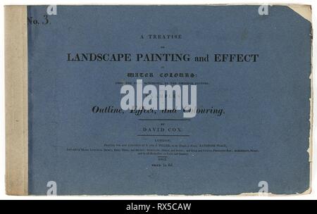 Un Trattato della pittura di paesaggio e di effetto in acqua colori: dai primi rudimenti, a quadro finito n. 3. David Cox, il sambuco (Inglese, 1783-1859); pubblicato da S. E J. Fuller (Inglese del XIX secolo). Data: 1813. Dimensioni: 303 × 490 × 5 mm (libro); 335 × 509 × 45 mm (bo×). Prenota con sei acqueforti e stampa tipografica in nero su carta velina crema carta, nella casella n. Origine: Inghilterra. Museo: Chicago Art Institute. Foto Stock