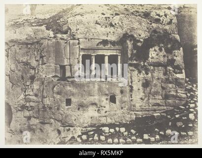 Gerusalemme, Valle di Giosafat, tomba di San Giacomo (Jérusalem, Vallée de Josaphat, tombeau de Saint Jacques). Auguste Salzmann; francese, 1824-1872. Data: 1854. Dimensioni: 23,4 × 32,2 cm (nell'immagine); 41,4 × 58,5 cm (carta). Carta salata stampa. Provenienza: Francia. Museo: Chicago Art Institute. Foto Stock