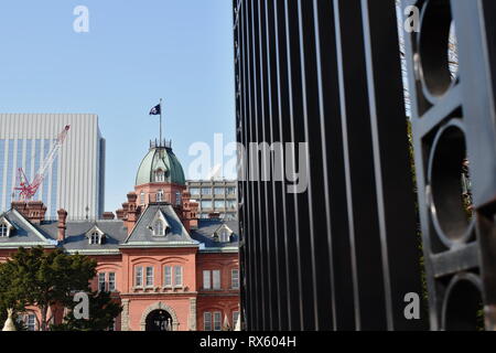 Hokkaido in Giappone 5 Marzo 2019 : vecchio ex Hokkaido government office la costruzione dell'edificio di mattoni rossi ora aperto per il museo e il famoso punto di riferimento turiste Foto Stock