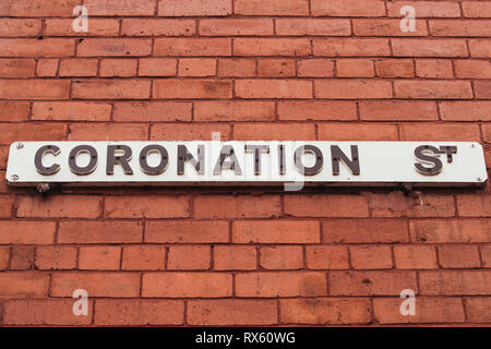 Coronation Street. Salford. Regno Unito. Foto Stock