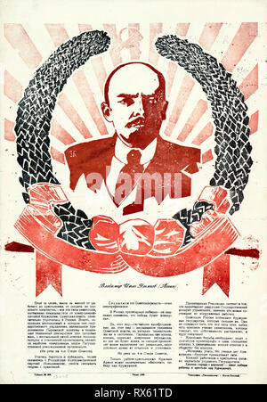 Vladimir Ilyich Ulyanov Lenin, poster, insegnamenti, pensieri, 1924 Foto Stock