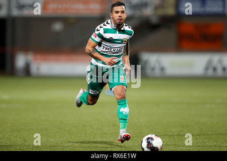 VOLENDAM , 08-03-2019 , Kras Stadion , olandese , calcio Keuken Kampioen Divisie , Stagione 2018 / 2019. Vai avanti aquile player Bruno Andrade durante il match Volendam vs andare avanti aquile Foto Stock