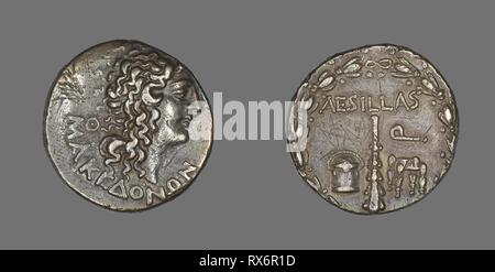 Tetradrachm (moneta) raffigurante Alessandro Magno. Greco. Data: 93 BC-92 BC. Dimensioni: diam. 2,8 cm; 14,70 g. Argento. Origine: Macedonia. Museo: Chicago Art Institute. Autore: greco antico. Foto Stock