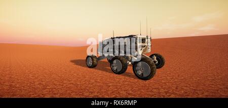 Estremamente realistiche e dettagliate ad alta risoluzione 3d imageof il paesaggio marziano Foto Stock