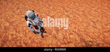 Estremamente realistiche e dettagliate ad alta risoluzione 3d imageof il paesaggio marziano Foto Stock