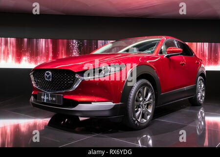Ginevra, Svizzera - 6 Marzo 2019: nuova Mazda CX-30 auto crossover debutta all'ottantanovesimo Geneva International Motor Show. Foto Stock