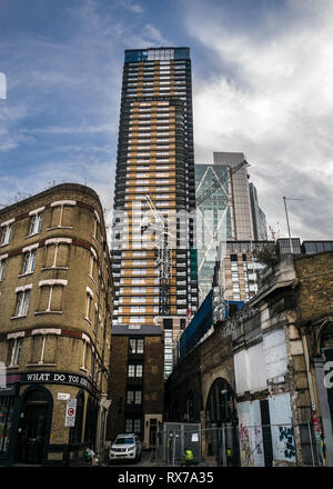 Costruzioni abbandonate spitalfields east London decadimento architettonico Foto Stock