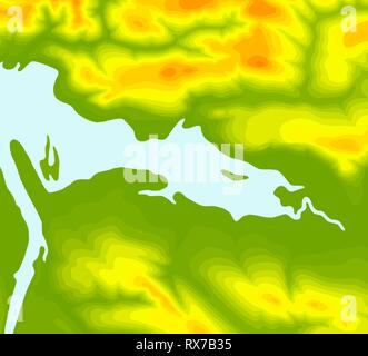 Mappa topografica di sfondo di contorno. Topo con elevazione. Vettore di contorno. Mondo geografico topografia griglia mappa abstract illustrazione vettoriale Illustrazione Vettoriale