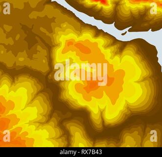 Sfondo della mappa topografica. Mappa topografica delle linee di contorno e sfondo. Geographic griglia astratta. EPS 10 illustrazione vettoriale Illustrazione Vettoriale