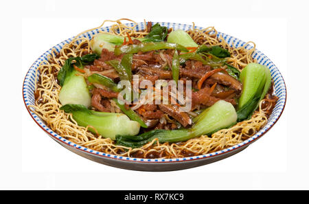 Carni bovine e di origine vegetale a base di noodle Stir Fry Foto Stock