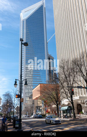 Charlotte, Stati Uniti d'America - 24 Febbraio 2019: Vista della Duke Energy Center in Charlotte, North Carolina, Stati Uniti d'America. Foto Stock