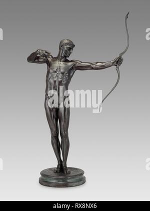 Teucer, fratello di Ajax. William Hamo Thornycroft; Inglese, 1850-1925. Data: 1881. Dimensioni: H. 203,2 cm (80 in.); base diam. 68,6 cm (27 in.). Bronzo. Origine: Inghilterra. Museo: Chicago Art Institute. Autore: Sir William Hamo Thornycroft. Foto Stock