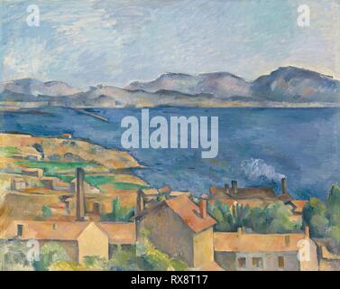 La baia di Marsiglia, visto da L'Estaque. Paul Cézanne; francese, 1839-1906. Data: 1880-1890. Dimensioni: 31 5/8 × 39 5/8 in. (80,2 × 100,6 cm). Olio su tela. Provenienza: Francia. Museo: Chicago Art Institute. Foto Stock