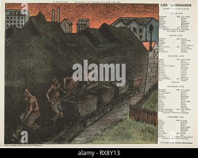 Settima prestazione: Les Tisserands, per le Théatre Libre. Ibels Henri-Gabriel (Francese, 1867-1936); stampato da Imprimerie Eugène Verneau (francese, secolo XIX-1906). Data: 1892-1893. Dimensioni: 227 × 248 mm (nell'immagine); 238 × 319 mm (foglio). Litografia a colori su carta velina avorio carta. Provenienza: Francia. Museo: Chicago Art Institute. Foto Stock