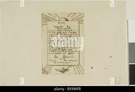 Diritto solare. Charles Meryon; francese, 1821-1868. Data: 1855. Dimensioni: 118 × 80 mm (nell'immagine); 118 × 80 mm (piastra); 163 × 242 mm (foglio). Attacco, da due piastre, uno stampato in nero caldo e l'altro in inchiostro rosso su avorio carta intessuta. Provenienza: Francia. Museo: Chicago Art Institute. Foto Stock