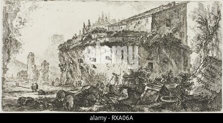 Tomba del Scipios, piastra 18 da alcune vedute di archi trionfali ed altri archi. Giovanni Battista Piranesi; Italiano, 1720-1778. Data: 1748. Dimensioni: 132 x 265 mm (piastra); 344 x 467 mm (foglio). Incisione su avorio di cui la carta. Origine: Italia. Museo: Chicago Art Institute. Foto Stock