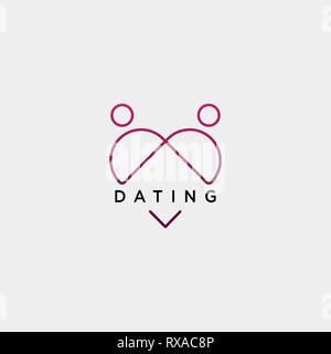 Dating amore line logo vettore modello icona illustrazione elemento isolato Illustrazione Vettoriale