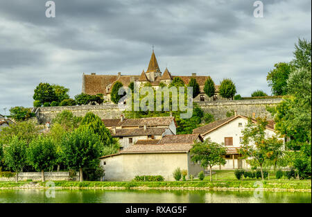 Castello Ducale, Lauzun, Lot-et-Garonne Department, Nuova Aquitaine, Francia Foto Stock
