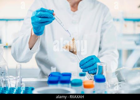 Le analisi di laboratorio del suolo Foto Stock