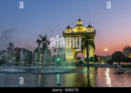 Patuxai Monumento della Vittoria Vientiane Laos Foto Stock