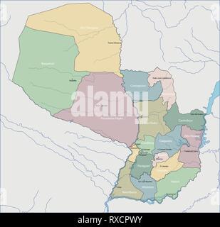 Mappa di Paraguay Illustrazione Vettoriale