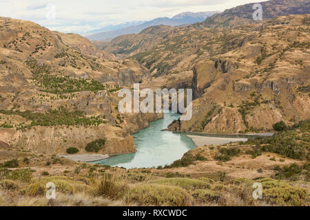 La confluenza del Rio Baker e Rio Chacabuco, Patagonia Parco Nazionale, Aysen, Patagonia, Cile Foto Stock