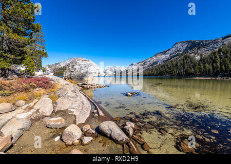 Riflessi nel Lago Tenaya Foto Stock