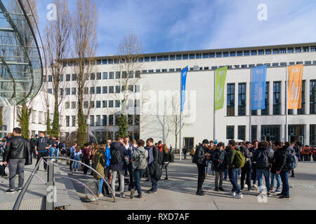 München Monaco di Baviera : Technische Universität (Università Tecnica di Monaco di Baviera), Edificio del Dipartimento di Ingegneria Civile, Geo e ingegneria ambientale (a destra) ho Foto Stock