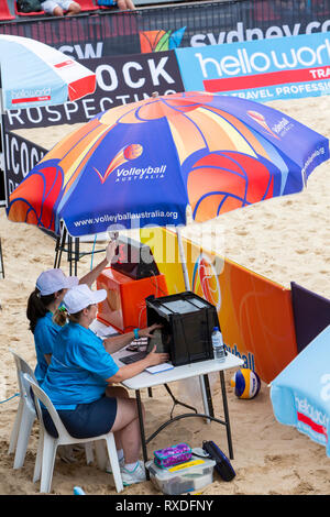 Sydney, Australia. 9 Mar 2019. Quarti di finale giorno a Volleyfest 2019, un FIVB Beach Volleyball World Tour tournament che si terrà per la quinta volta a Manly Beach a Sydney, Australia. Sabato 9 marzo 2019. Credito: martin berry/Alamy Live News Foto Stock