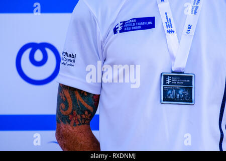 Abu Dhabi, negli Emirati Arabi Uniti. 09 marzo, 2019. - Abu Dhabi, Emirati arabi uniti: ultimo giorno del mondo Daman Triathlon e cerimonia di premiazione di Abu Dhabi. Credito: Fahd Khan/Alamy Live News Foto Stock