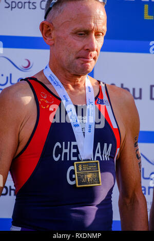 Abu Dhabi, negli Emirati Arabi Uniti. 09 marzo, 2019. - Abu Dhabi, Emirati arabi uniti: ultimo giorno del mondo Daman Triathlon e cerimonia di premiazione di Abu Dhabi. Credito: Fahd Khan/Alamy Live News Foto Stock