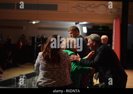 Dundee, Regno Unito. 9 Mar, 2019. Scottish leader laburista, Richard Leonard MSP offre la sua nota fondamentale discorso alla conferenza di Caird Hall, Dundee. Credito: Colin Fisher/Alamy Live News Foto Stock