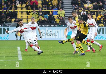 Dortmund, Germania. . 09Mar, 2019. firo: 09.03.2019, calcio, 2018/2019, 1.Bundesliga BVB Borussia Dortmund - VfB Stoccarda a 2: 1 da Paco Alcacer | Utilizzo di credito in tutto il mondo: dpa/Alamy Live News Foto Stock