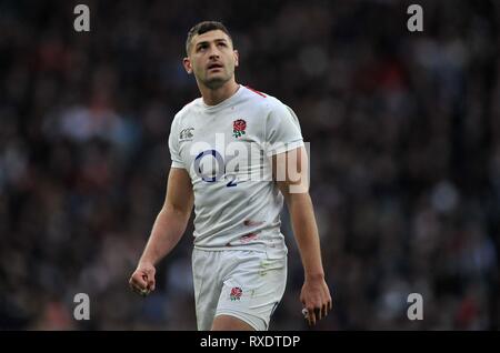 Londra, Regno Unito. 09Mar, 2019. Londra, Regno Unito. 09Mar, 2019.Jonny Maggio (Inghilterra). Inghilterra V Italia. Guinness Sei Nazioni di rugby. Stadio di Twickenham. Credito: Sport In immagini/Alamy Live News Foto Stock