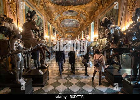 Torino, Italia, 09 marzo, 2019. Settimana di musei, l'iniziativa promossa dal Ministero per i Beni e le Attività Culturali offre ingresso gratuito a tutti i musei statali dal 5 al 10 marzo nella foto: Armeria Reale Credito: LaPresse/Alamy Live News Foto Stock